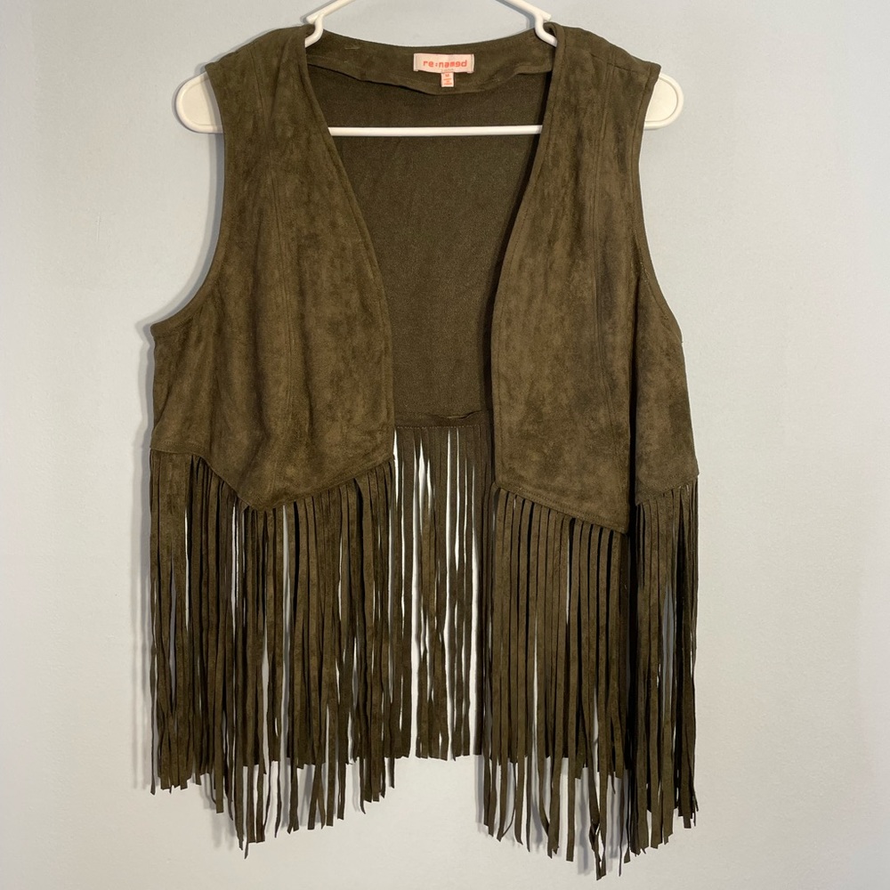 Renamed green fringe vest